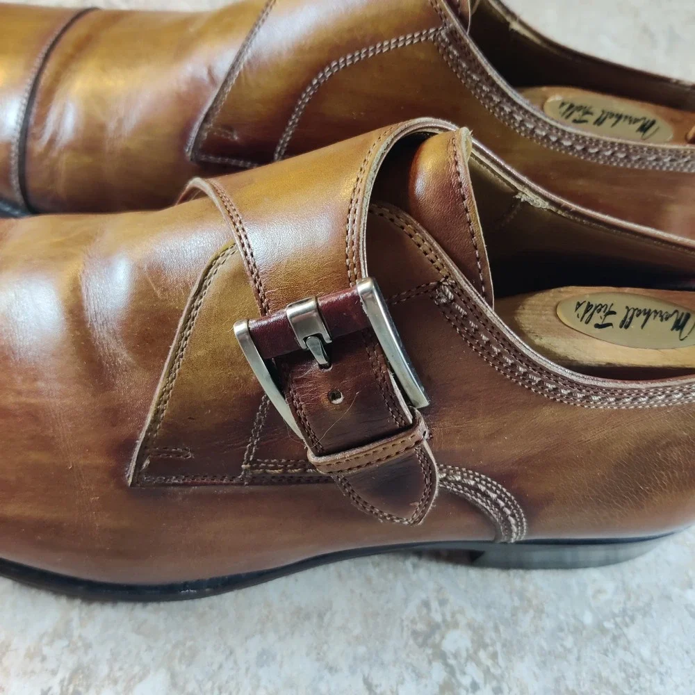 Magnanni Marco II Oxfords Men's 10.5 M Brown Leather Monk Strap *Excellent Shape